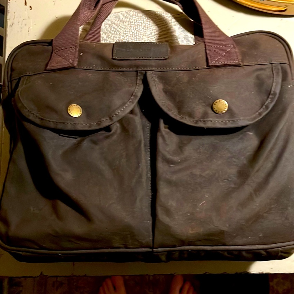Barbour briefcase. Like new. Brown wax.